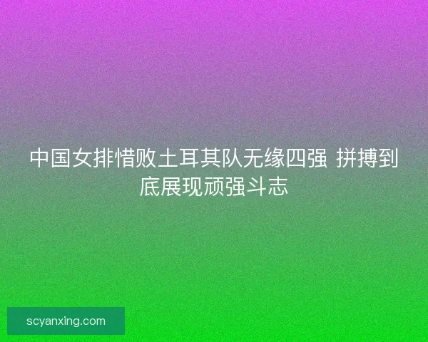 中国女排惜败土耳其队无缘四强 拼搏到底展现顽强斗志