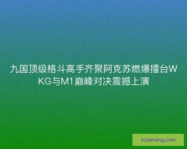 九国顶级格斗高手齐聚阿克苏燃爆擂台WKG与M1巅峰对决震撼上演