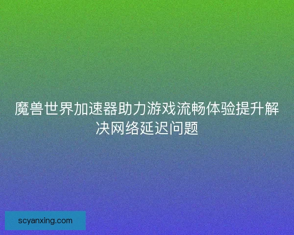 魔兽世界加速器助力游戏流畅体验提升解决网络延迟问题